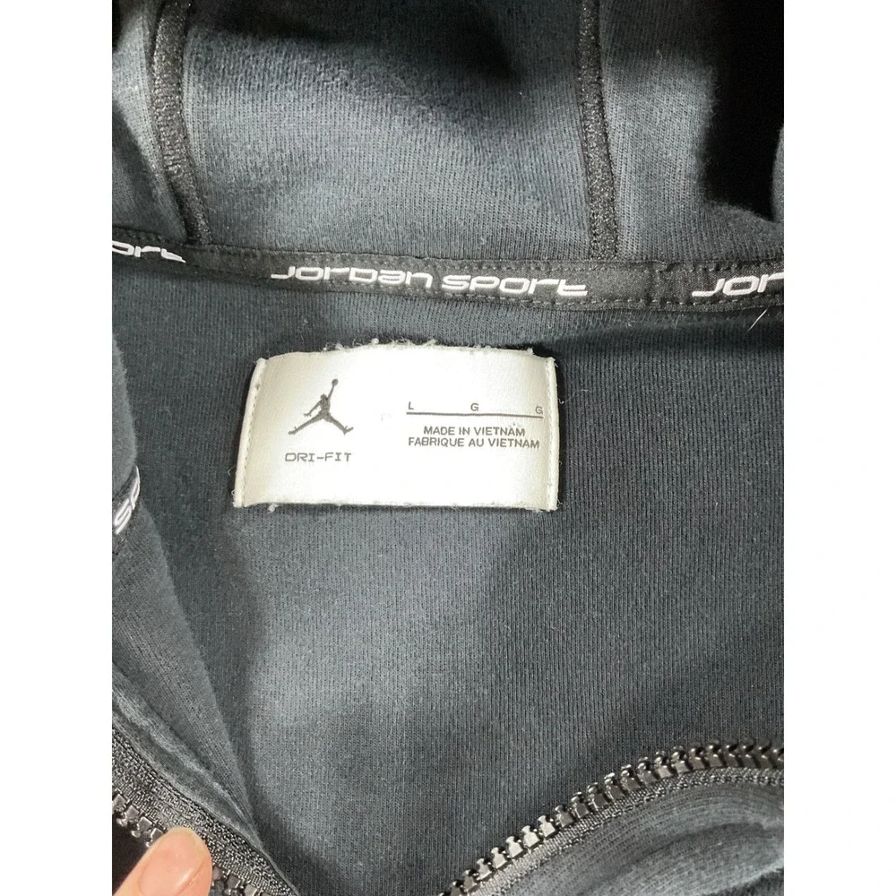 Jordan Sport Dri-FIT Full Zip Hoodie Mens Large Black Jumpman Fleece 2691